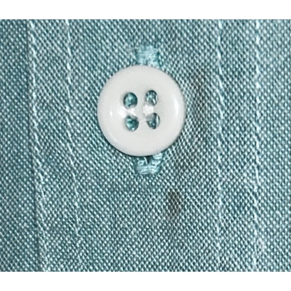 Neiman-Marcus Men's Large 100% Cotton Pale Green Short Sleeve Button Up Shirt - Picture 2 of 9